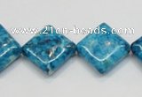 CRF72 15.5 inches 15*15mm diamond dyed rain flower stone beads