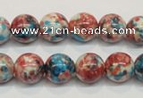 CRF73 15.5 inches 10mm round dyed rain flower stone beads wholesale