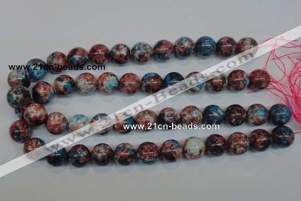 CRF74 15.5 inches 14mm round dyed rain flower stone beads wholesale