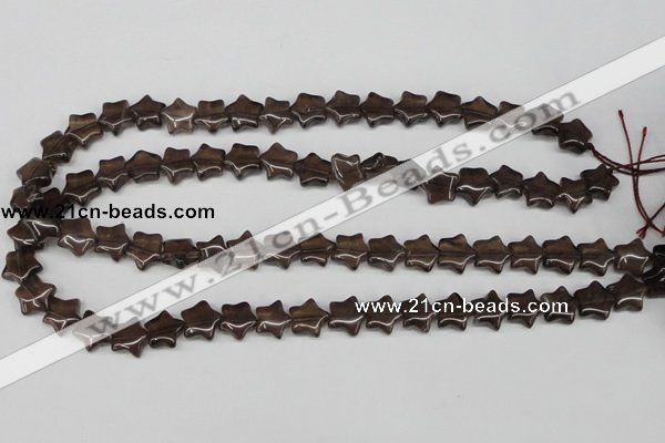 CRG05 15.5 inches 12*12mm star smoky quartz gemstone beads wholesale