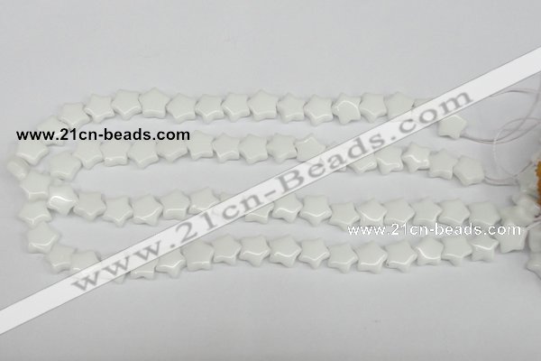 CRG06 15.5 inches 12*12mm star white agate gemstone beads wholesale