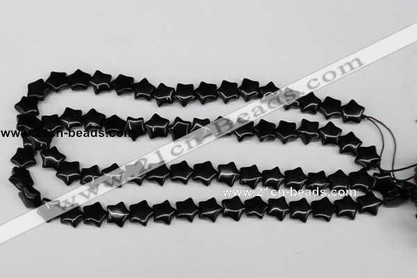 CRG07 15.5 inches 12*12mm star black agate gemstone beads wholesale