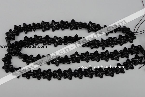 CRG21 15.5 inches 16*16mm star black agate gemstone beads wholesale