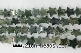 CRG40 15.5 inches 14mm flat star moss agate gemstone beads wholesale