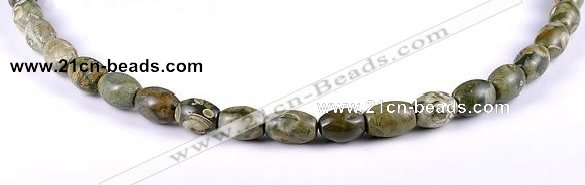 CRH01 8*10mm rice shape natural rhyolite stone beads Wholesale