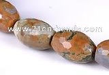 CRH02 10*14mm faceted rice natural rhyolite beads Wholesale