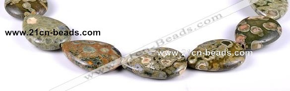 CRH04 flat teardrop natural rhyolite different sizes beads