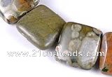 CRH06 different sizes square natural rhyolite beads Wholesale