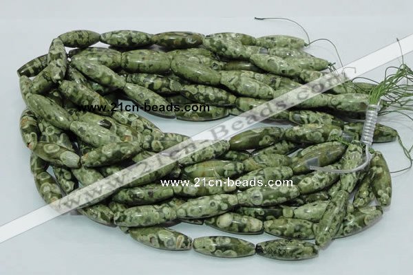 CRH106 15.5 inches 10*30mm rice rhyolite beads wholesale