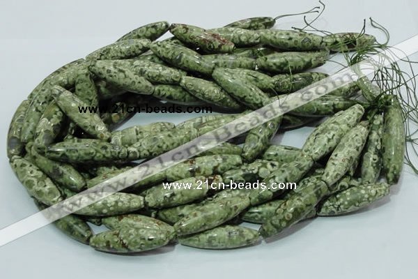 CRH108 15.5 inches 12*40mm rice rhyolite beads wholesale