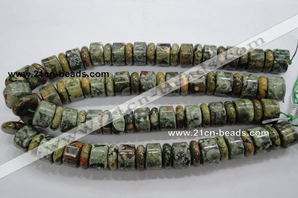 CRH115 15.5 inches 6*18mm & 12*18mm rondelle rhyolite gemstone beads