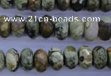 CRH118 15.5 inches 6*12mm faceted rondelle rhyolite gemstone beads