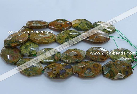 CRH153 15.5 inches 28*40mm - 30*45mm faceted freeform rhyolite beads