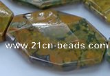 CRH154 15.5 inches 32*45mm - 35*50mm faceted freeform rhyolite beads