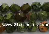 CRH162 15.5 inches 8mm faceted nuggets rhyolite gemstone beads