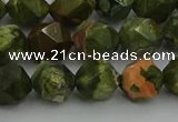 CRH163 15.5 inches 10mm faceted nuggets rhyolite gemstone beads