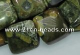 CRH19 15.5 inches 20*20mm square rhyolite beads wholesale