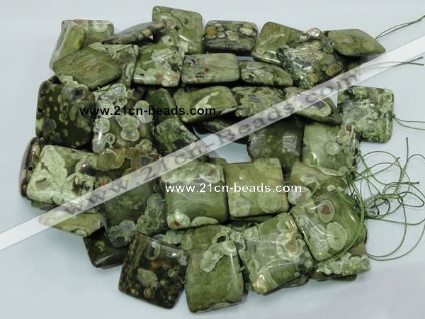 CRH20 15.5 inches 30*30mm square rhyolite beads wholesale