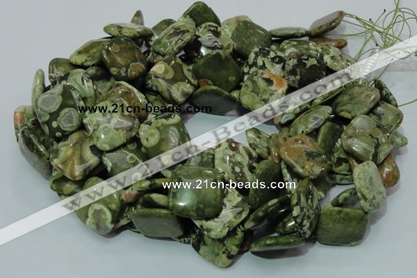 CRH22 15.5 inches 20*20mm rhombic rhyolite beads wholesale