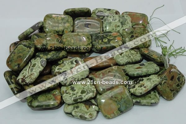 CRH29 15.5 inches 30*40mm rectangle rhyolite beads wholesale