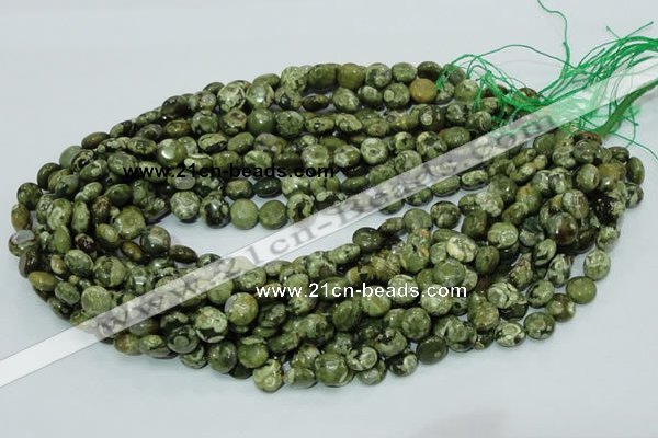 CRH35 15.5 inches 10mm flat round rhyolite beads wholesale