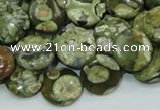 CRH36 15.5 inches 12mm flat round rhyolite beads wholesale