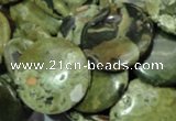 CRH38 15.5 inches 18mm flat round rhyolite beads wholesale