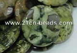 CRH39 15.5 inches 20mm flat round rhyolite beads wholesale