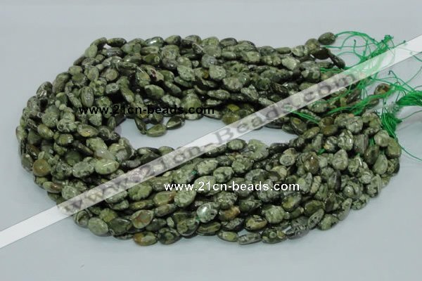 CRH47 15.5 inches 8*12mm flat teardrop rhyolite beads wholesale