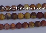 CRH510 15.5 inches 4mm round matte rhyolite gemstone beads