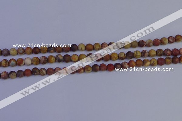 CRH511 15.5 inches 6mm round matte rhyolite gemstone beads