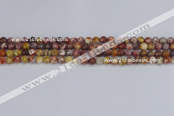 CRH519 15.5 inches 6mm faceted round rhyolite gemstone beads