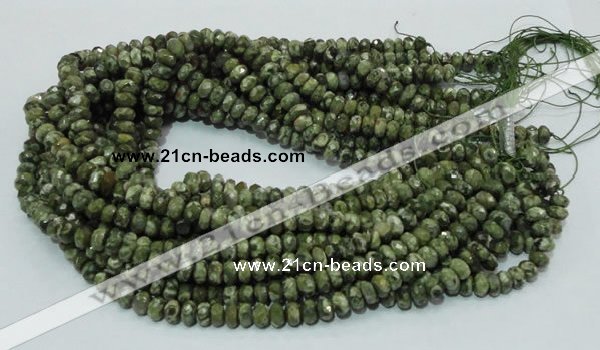 CRH52 15.5 inches 5*8mm faceted rondelle rhyolite beads wholesale