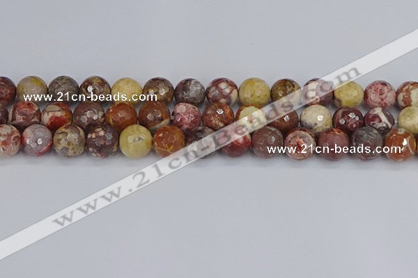 CRH522 15.5 inches 12mm faceted round rhyolite gemstone beads