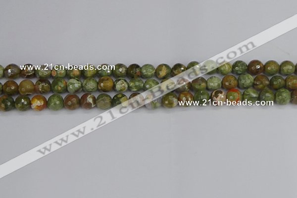 CRH527 15.5 inches 6mm faceted round rhyolite beads wholesale