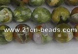 CRH529 15.5 inches 10mm faceted round rhyolite beads wholesale