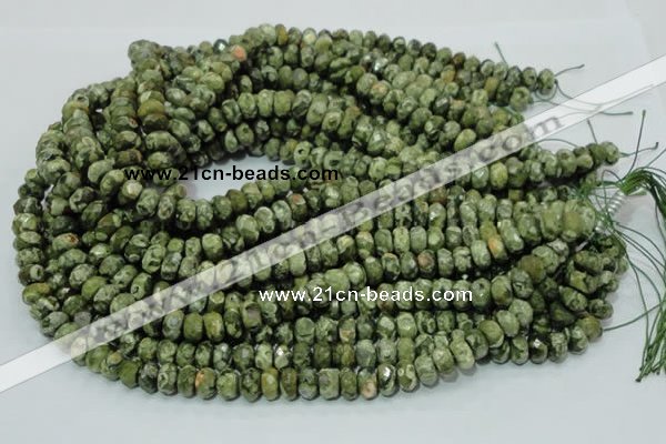 CRH53 15.5 inches 6*10mm faceted rondelle rhyolite beads wholesale