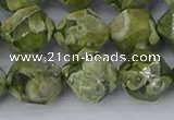 CRH538 15.5 inches 12mm faceted nuggets rhyolite gemstone beads