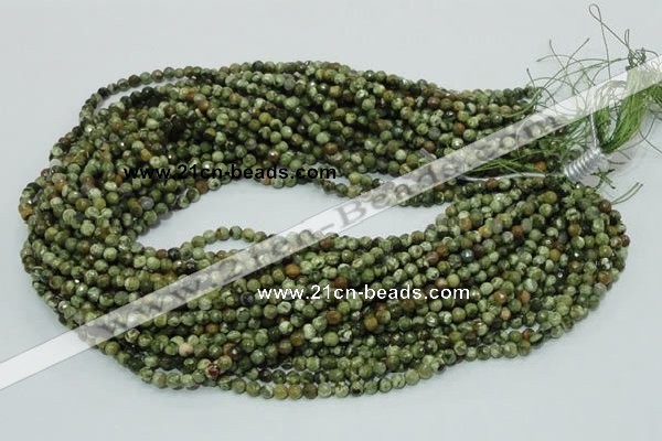 CRH54 15.5 inches 4mm faceted round rhyolite beads wholesale