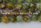 CRH541 15.5 inches 6mm faceted nuggets rhyolite beads wholesale