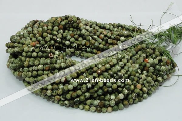 CRH55 15.5 inches 6mm faceted round rhyolite beads wholesale