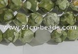 CRH554 15.5 inches 8mm faceted nuggets matte rhyolite gemstone beads