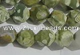 CRH556 15.5 inches 12mm faceted nuggets matte rhyolite gemstone beads