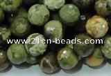 CRH58 15.5 inches 12mm faceted round rhyolite beads wholesale