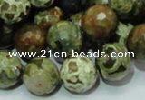 CRH59 15.5 inches 16mm faceted round rhyolite beads wholesale