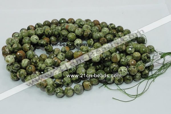 CRH59 15.5 inches 16mm faceted round rhyolite beads wholesale