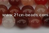 CRH603 15.5 inches 10mm round red rabbit hair quartz beads