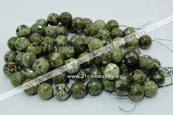 CRH61 15.5 inches 20mm faceted round rhyolite beads wholesale