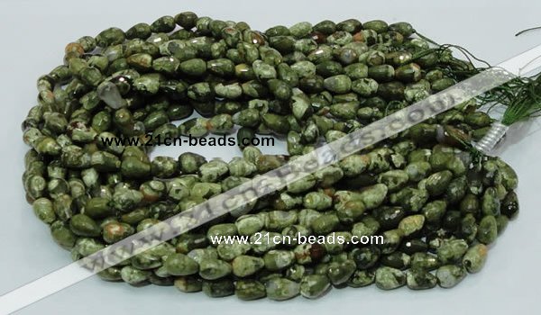 CRH63 15.5 inches 8*12mm faceted teardrop rhyolite beads wholesale