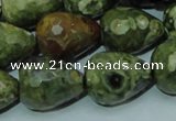 CRH65 15.5 inches 15*20mm faceted teardrop rhyolite beads wholesale